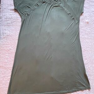 Ekouaer army green short sleeve maternity or nursing dress